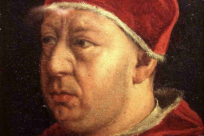 Particolare volto Leone X